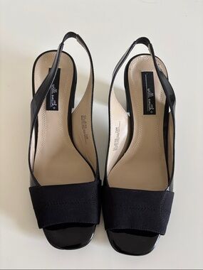 Willi Smith Genuine Leather open-toe slingback heels